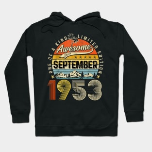 Awesome Since September 1953 Vintage 70th Birthday Hoodie